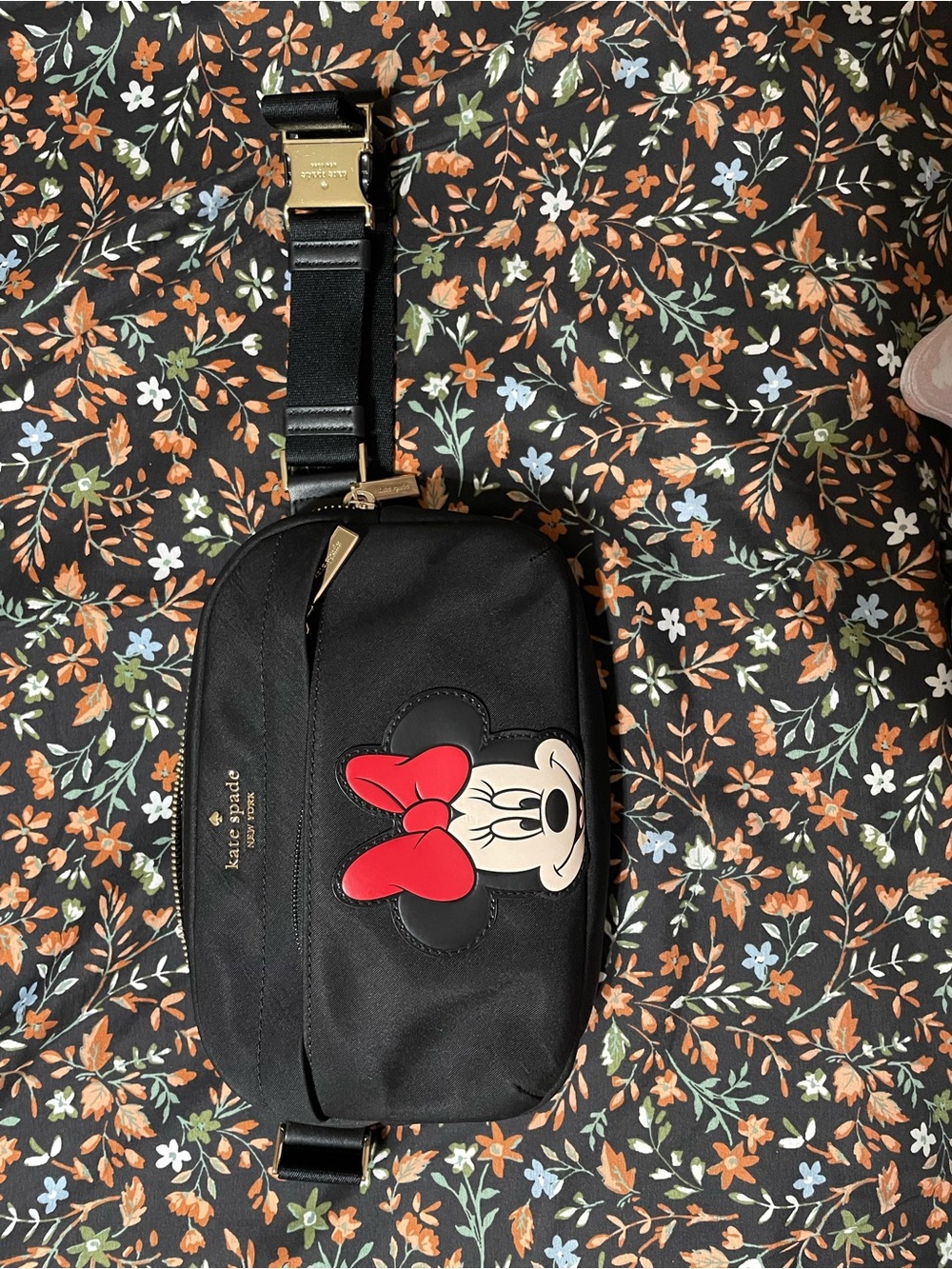 kate spade black mini belt bag with red bow Minnie Mouse